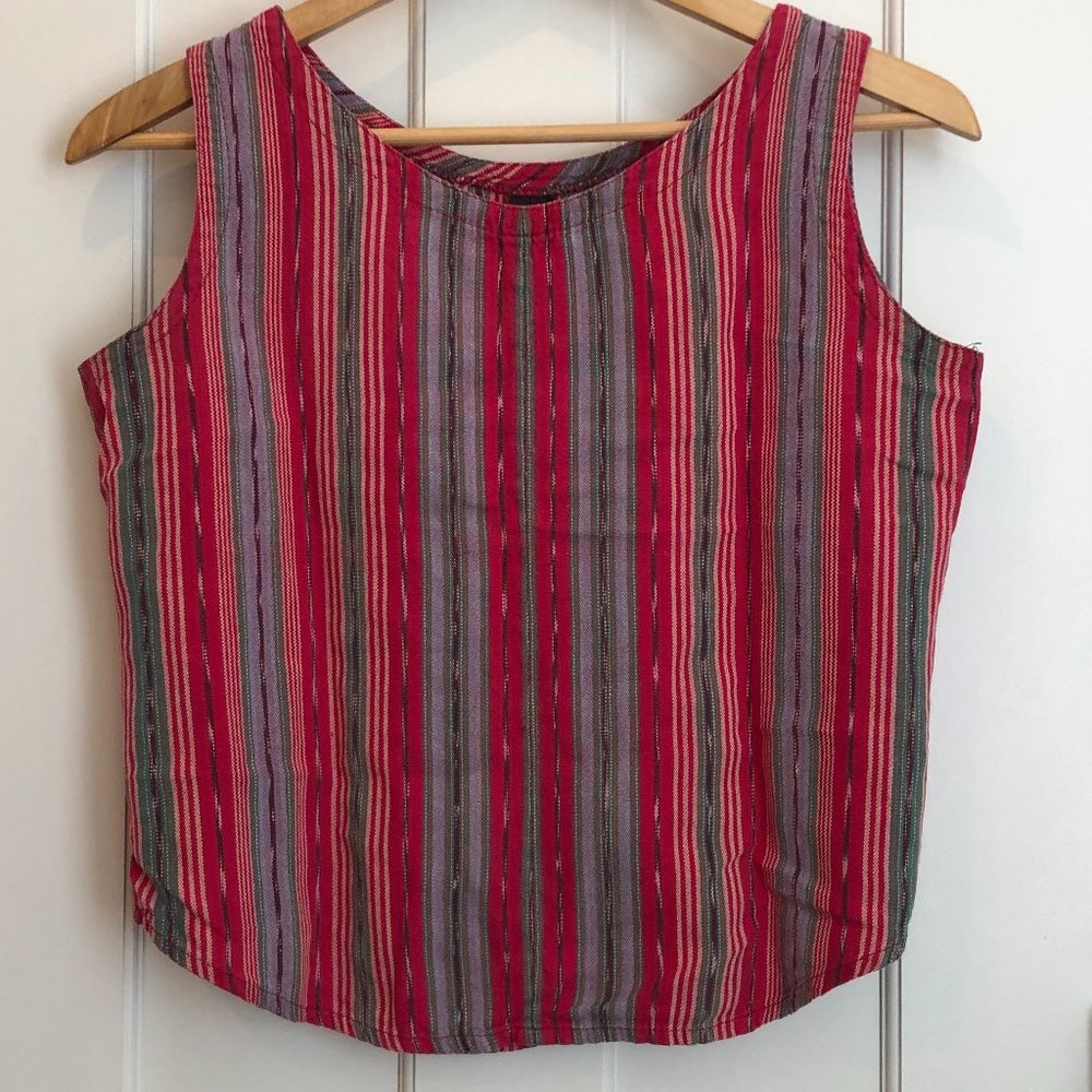 Vintage Ikat Sleeveless Boxy Cotton Top